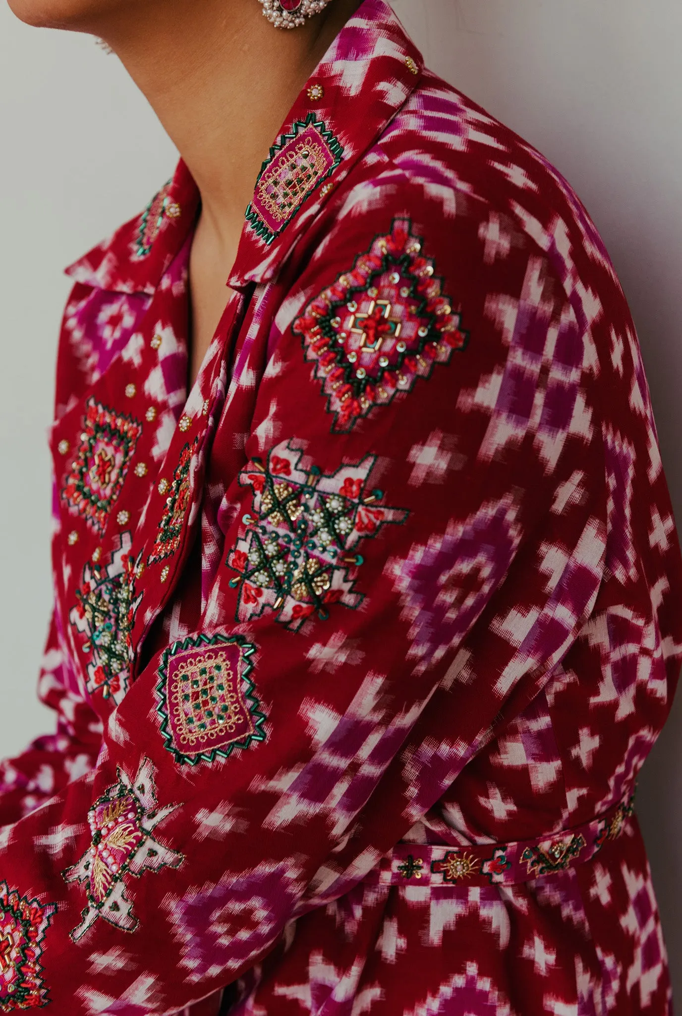 ‌Ahilya Ikat Trench Kurta