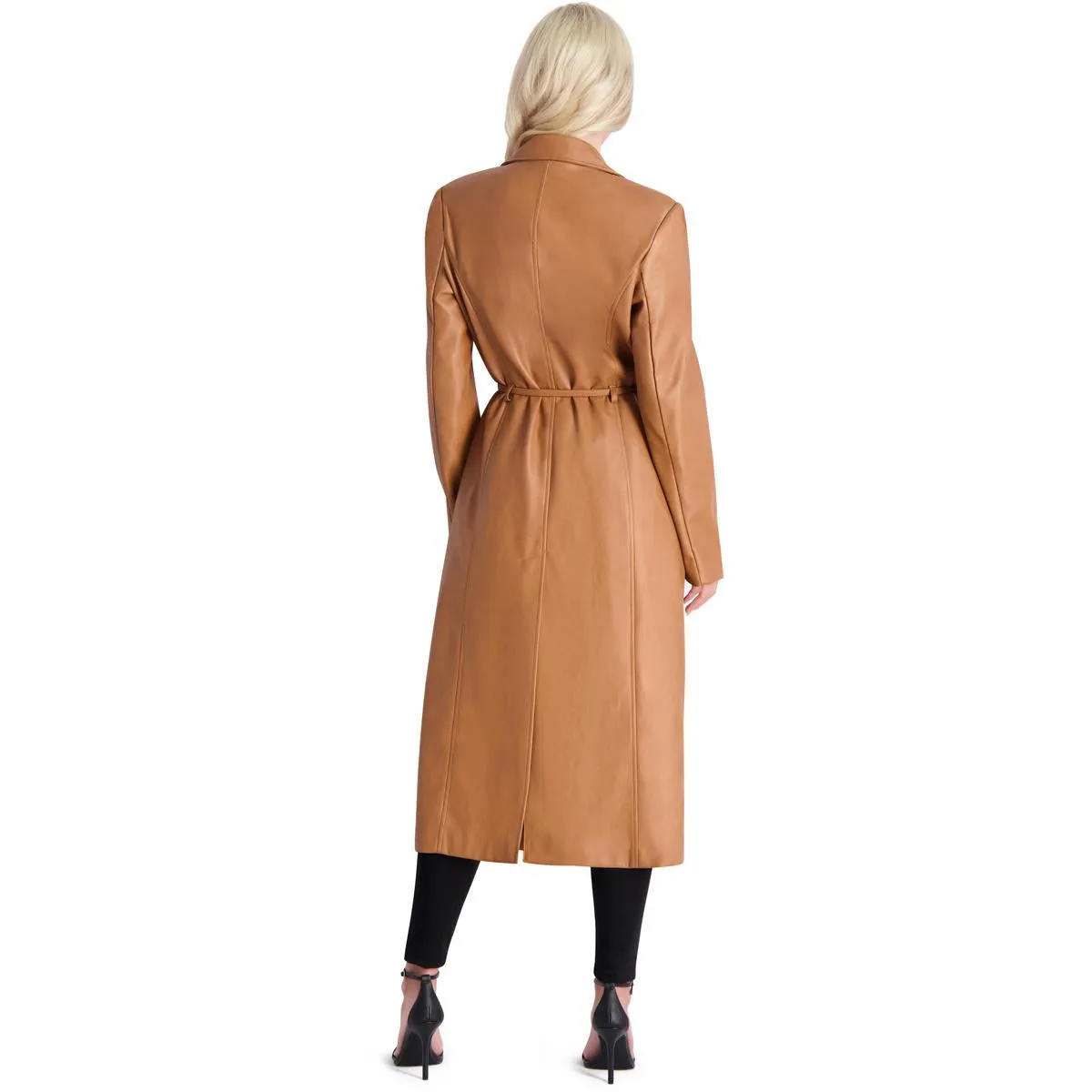 Avec Les Filles Faux Leather Trench Coat for Women