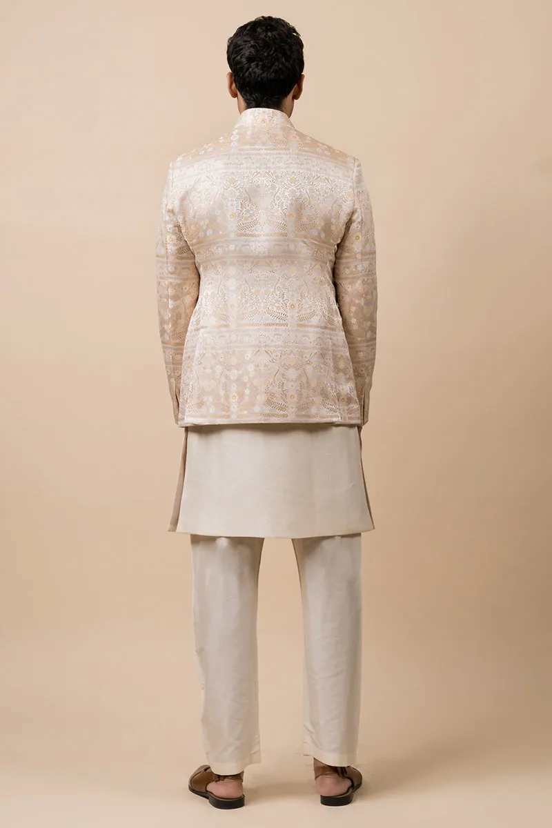 Beige Open Front Indo Western
