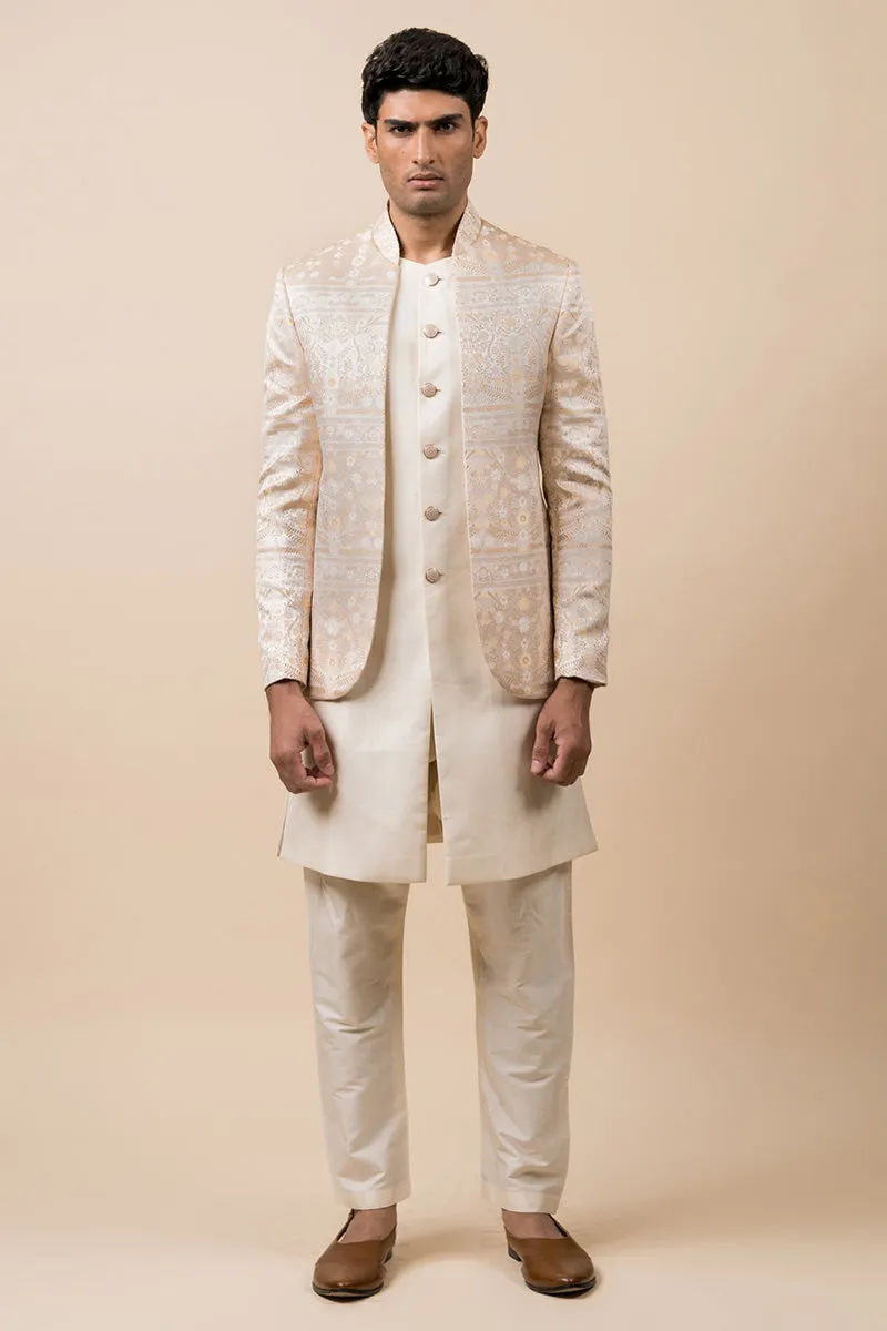Beige Open Front Indo Western