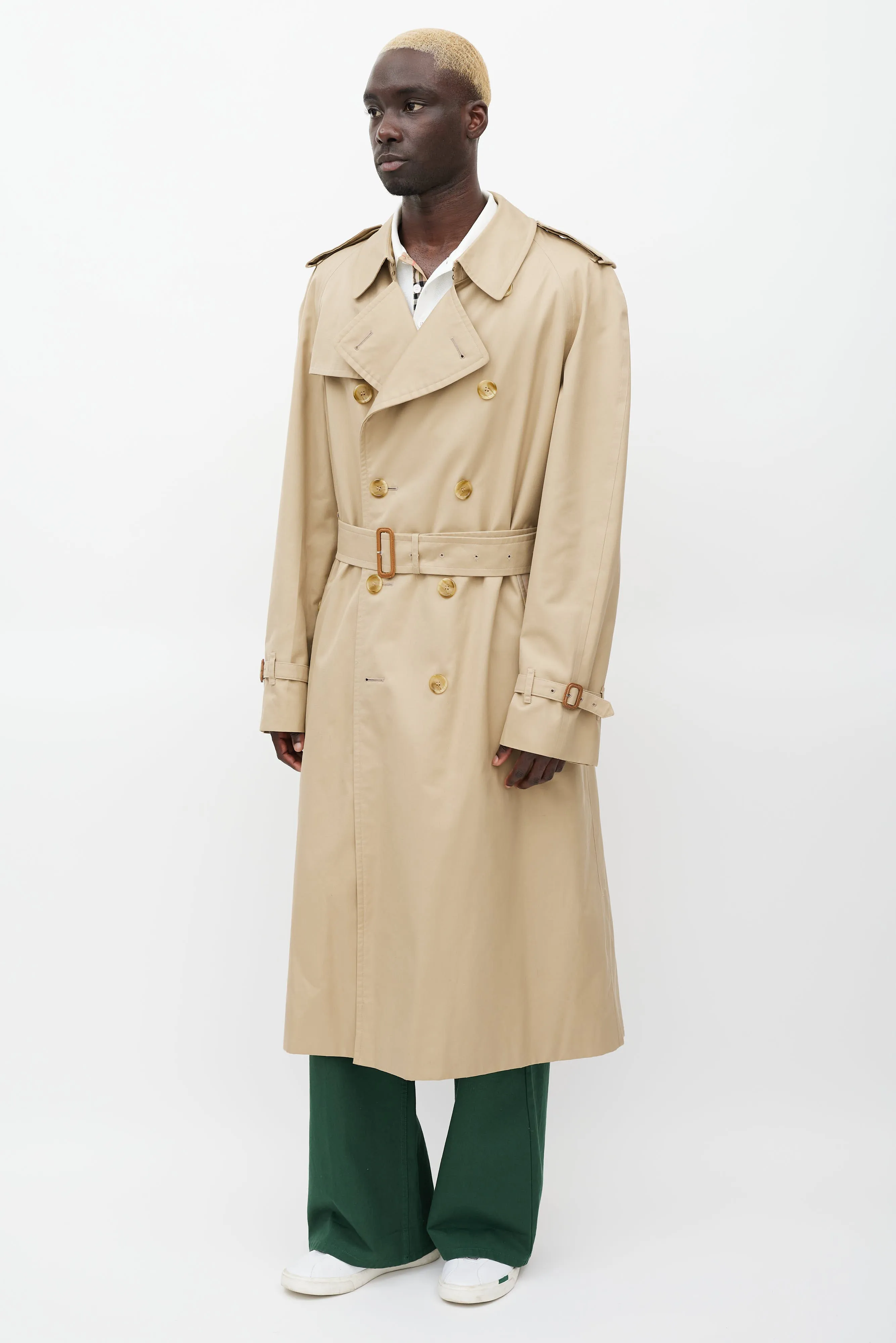 Beige Wool Lined Trench Coat