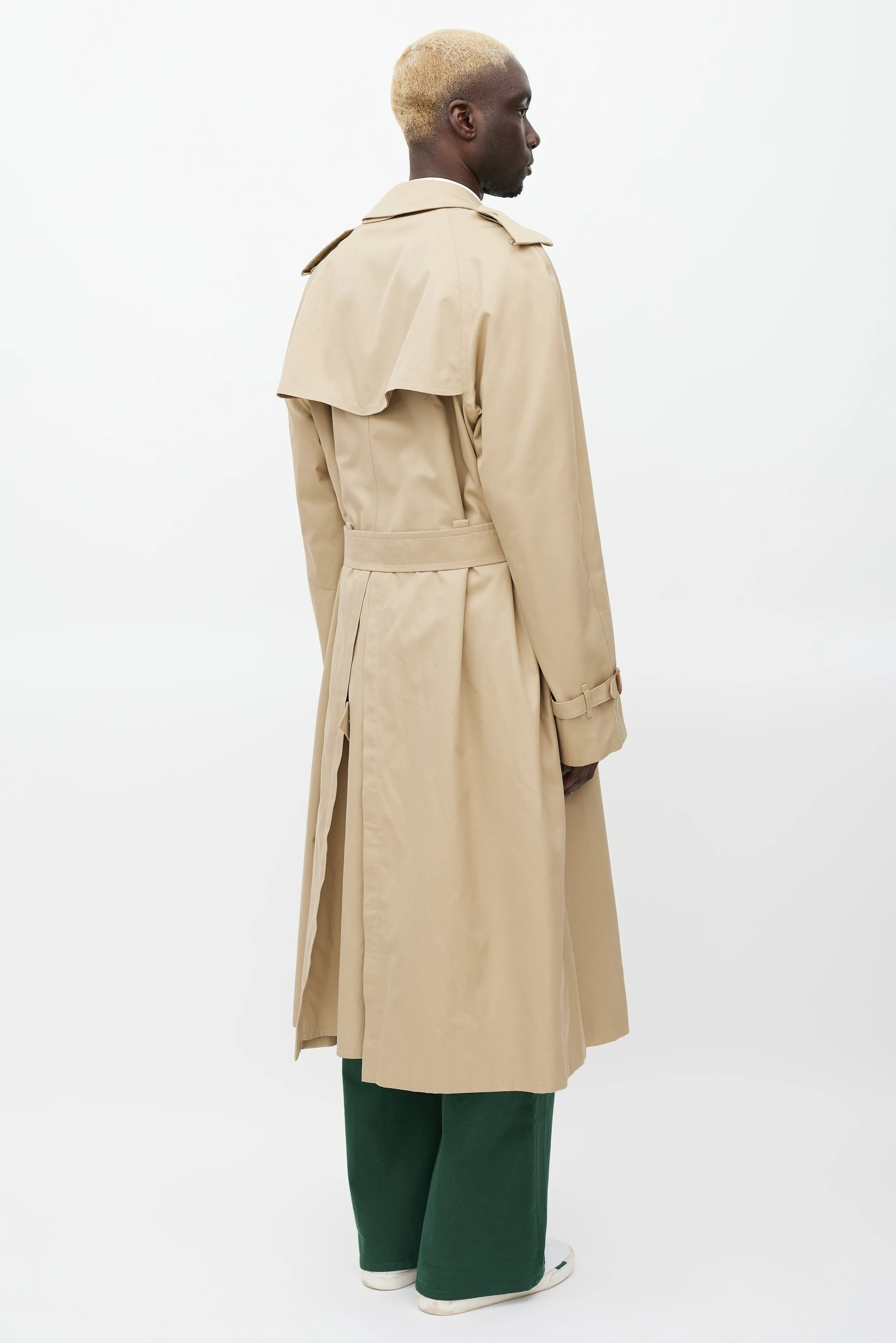 Beige Wool Lined Trench Coat