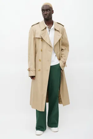 Beige Wool Lined Trench Coat