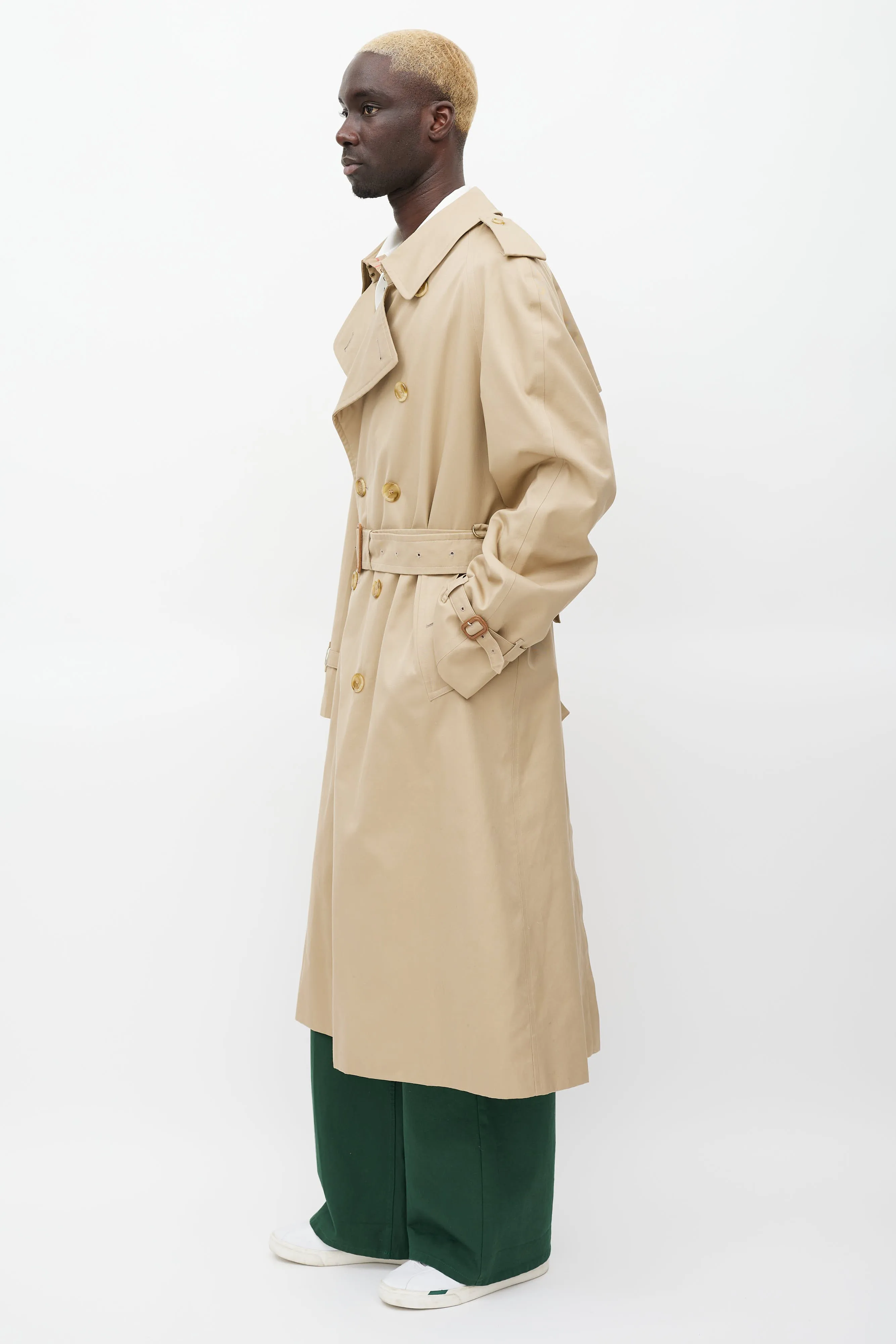 Beige Wool Lined Trench Coat