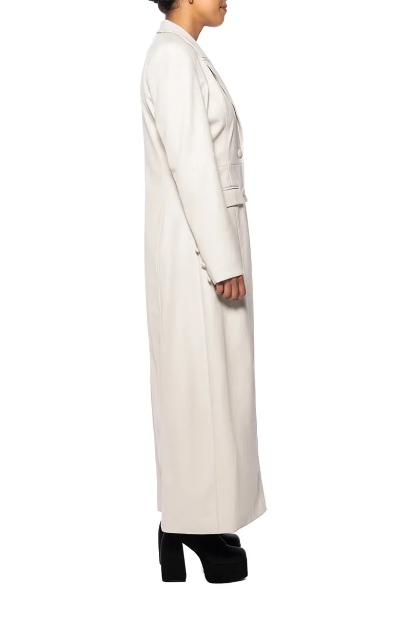 BEYOND-TRENCH WHITE BLAZER COAT