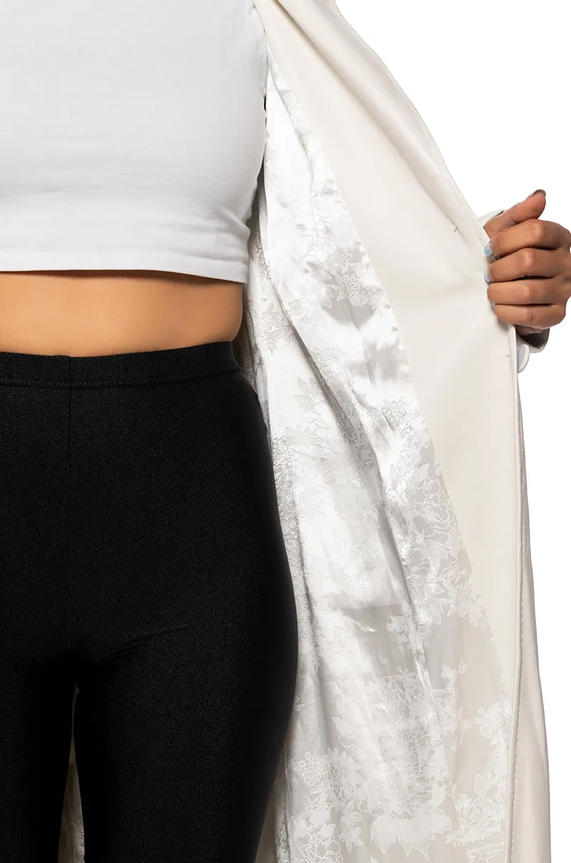 BEYOND-TRENCH WHITE BLAZER COAT