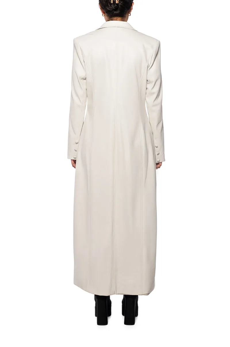 BEYOND-TRENCH WHITE BLAZER COAT