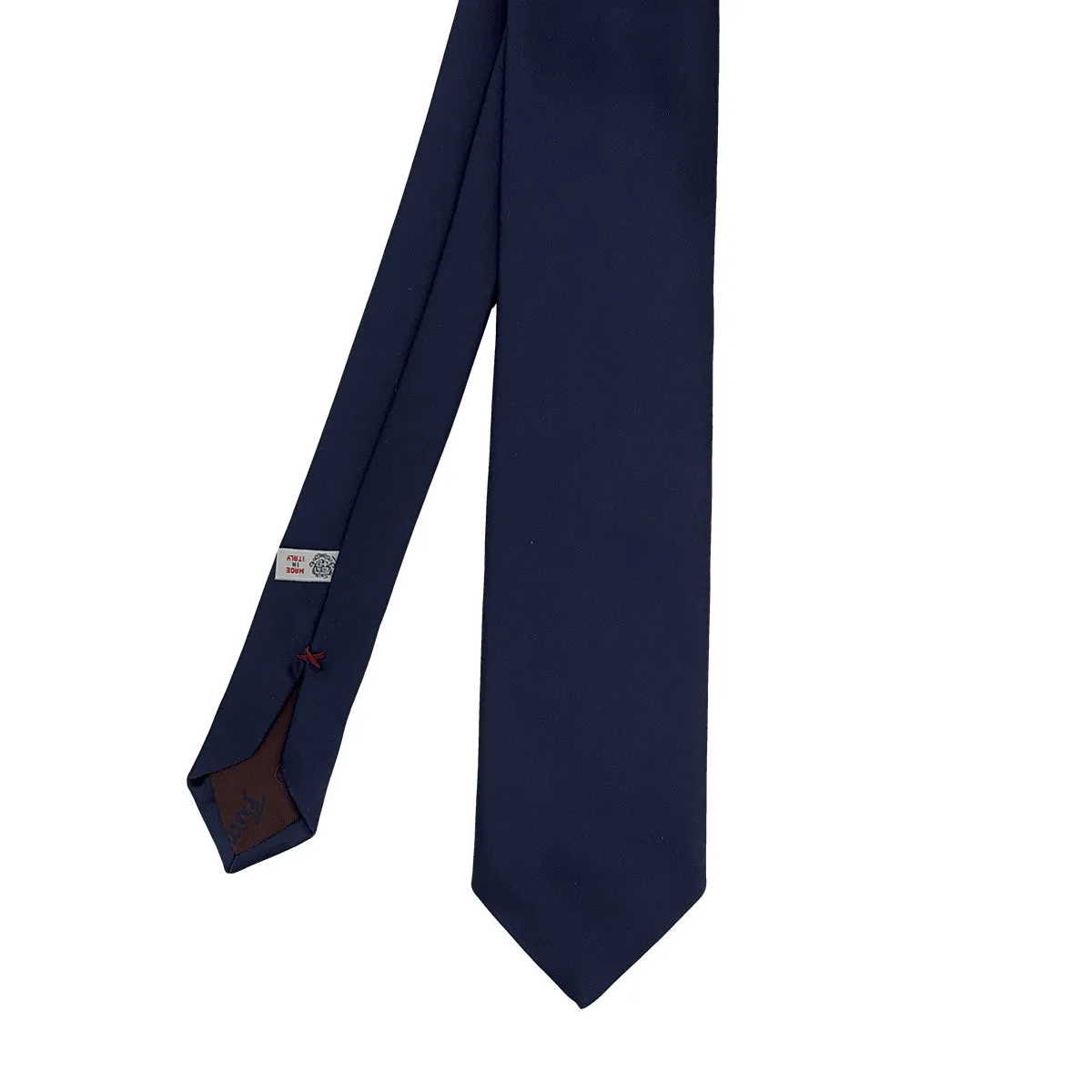 Blue plain pure silk hand made tie