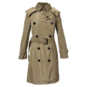 Burberry Amberford Hooded Shell Trench Coat in Beige Polyester