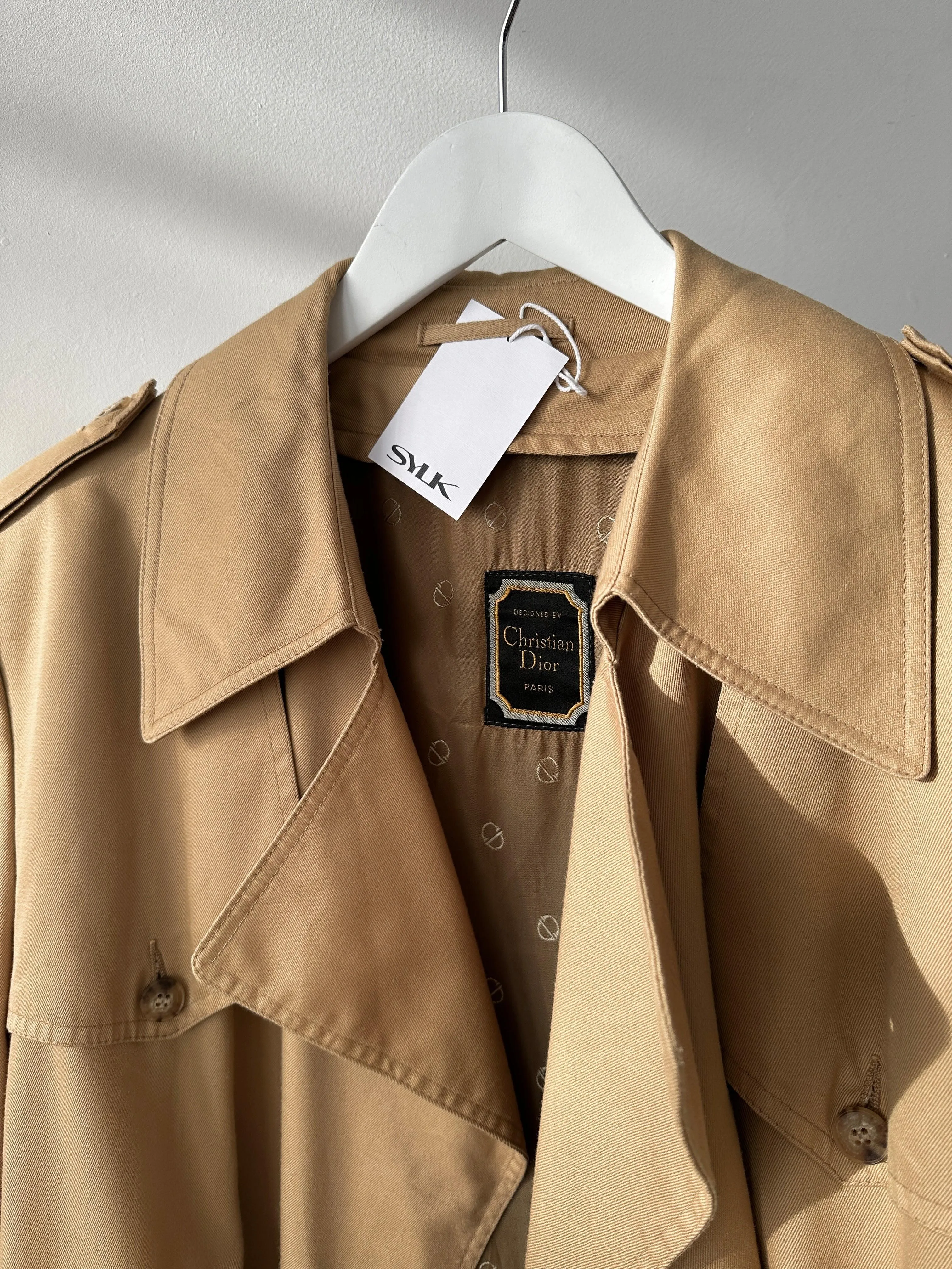Christian Dior Cotton Double Breasted Trench Coat - L/XL