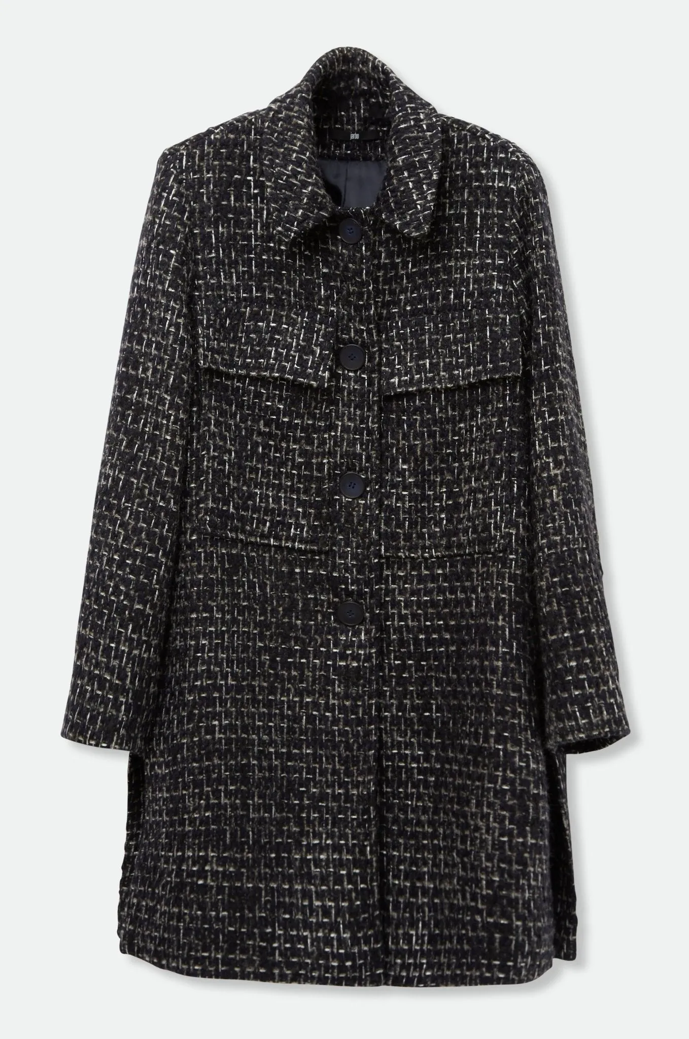 CLAUDE TWEED PATCH POCKET COAT IN DEEP BLUE