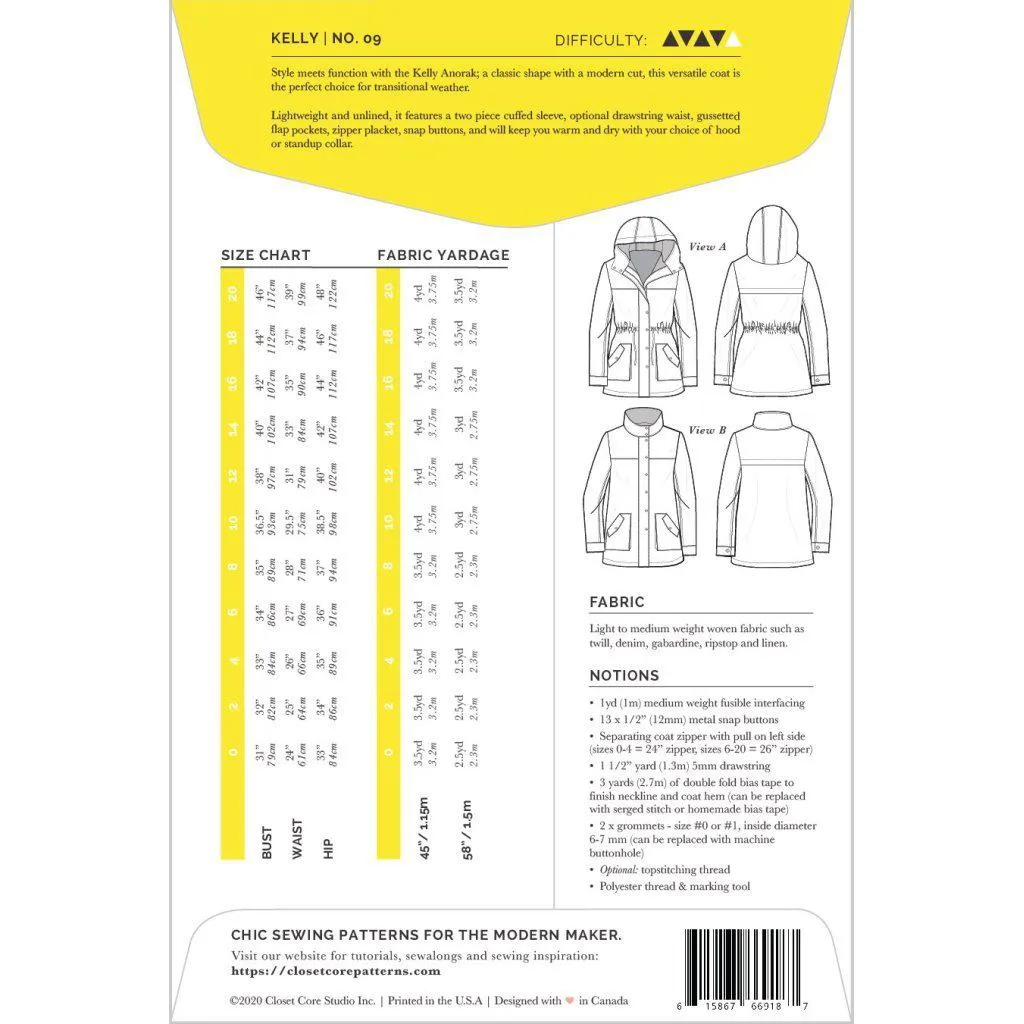 Closet Core Patterns - Kelly Anorak Jacket