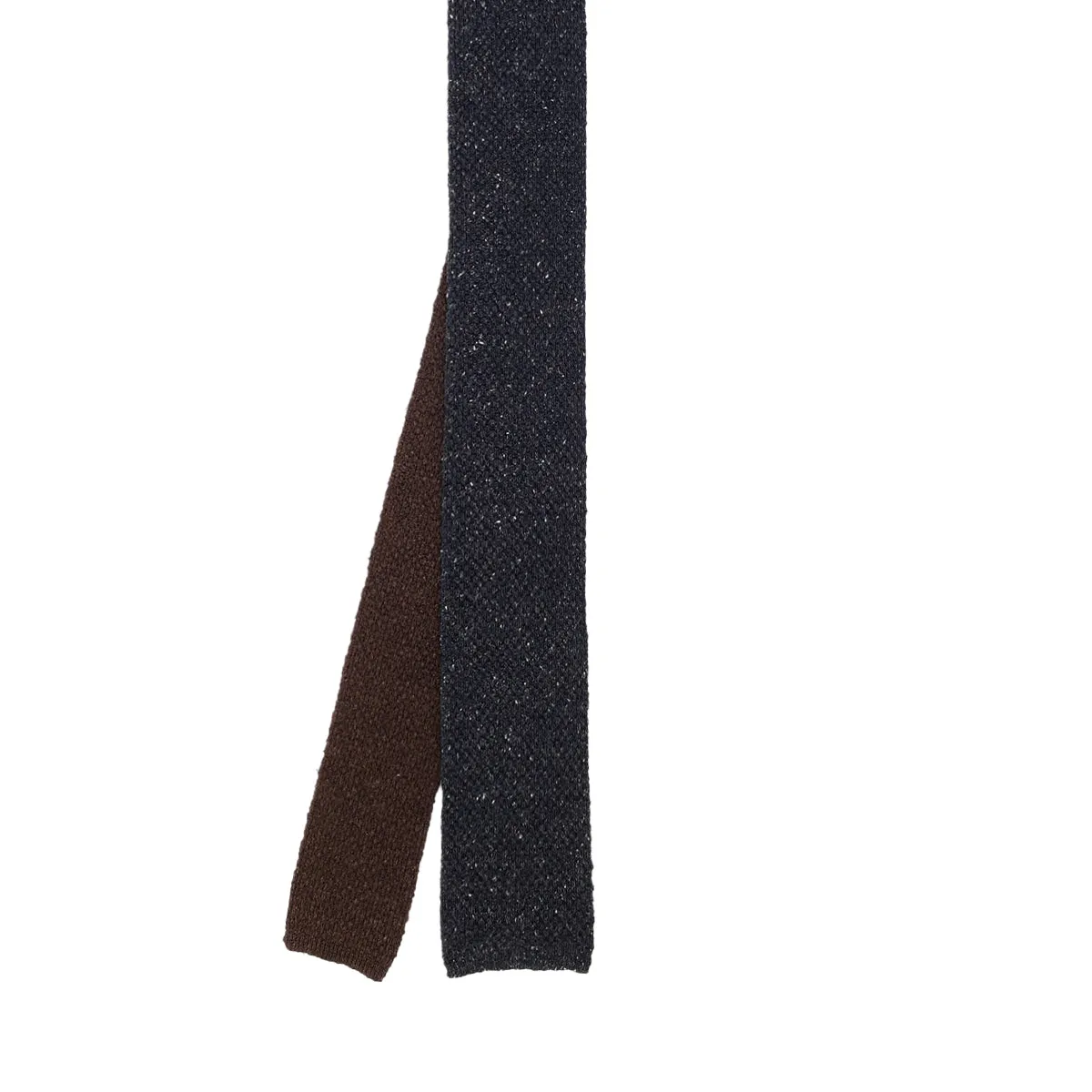 Dark blue and brown silk knitted tie