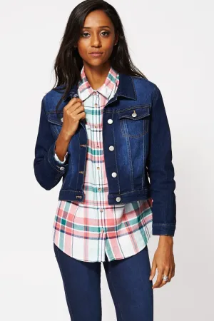 Dark Blue Faded Denim Jacket