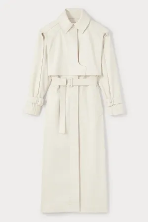 DENIM ECRU Belted Trench Coat