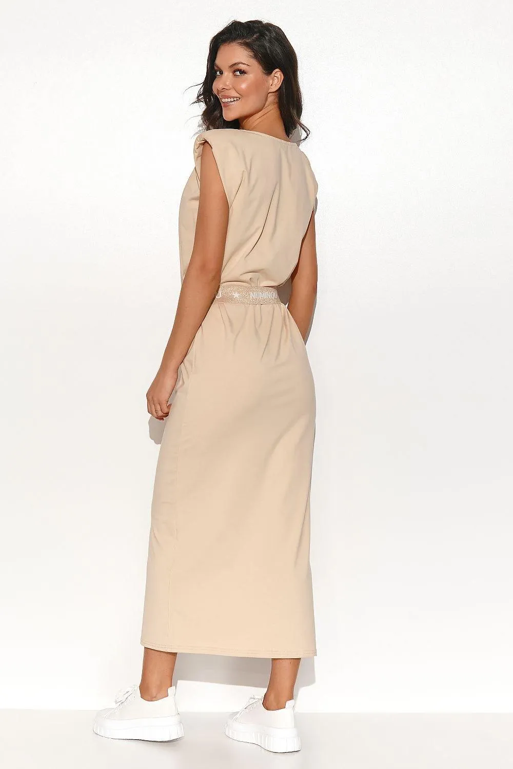 Elegant Belted Knit Midi Dress