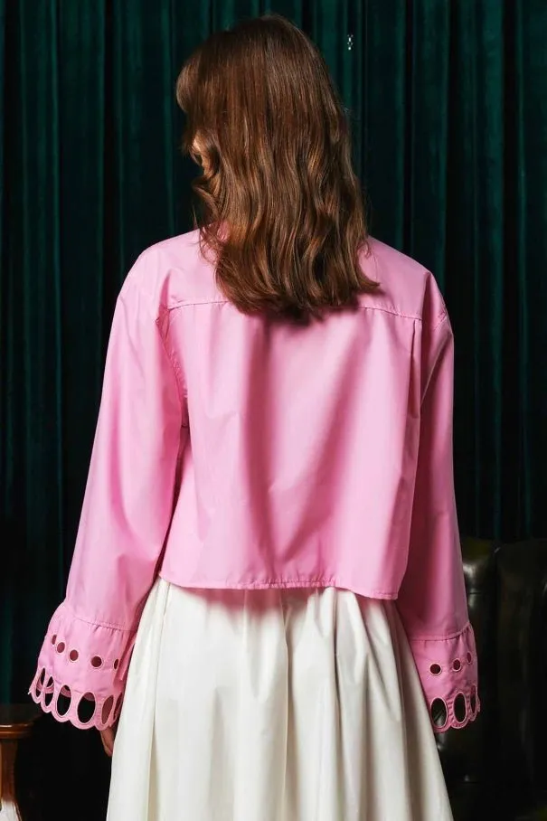 EMBROIDERED DETAILED SHIRT - PINK