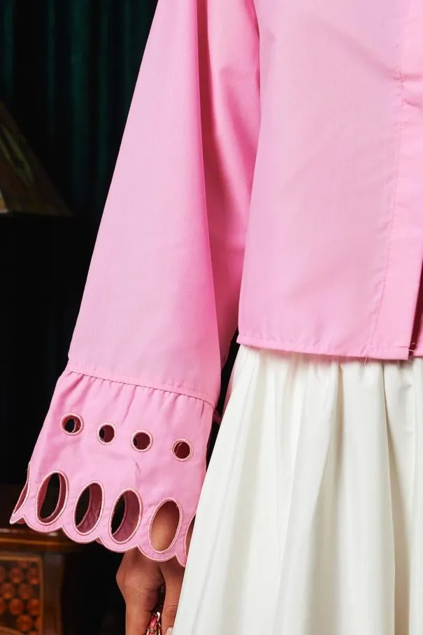 EMBROIDERED DETAILED SHIRT - PINK