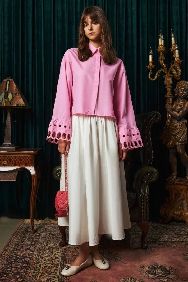 EMBROIDERED DETAILED SHIRT - PINK