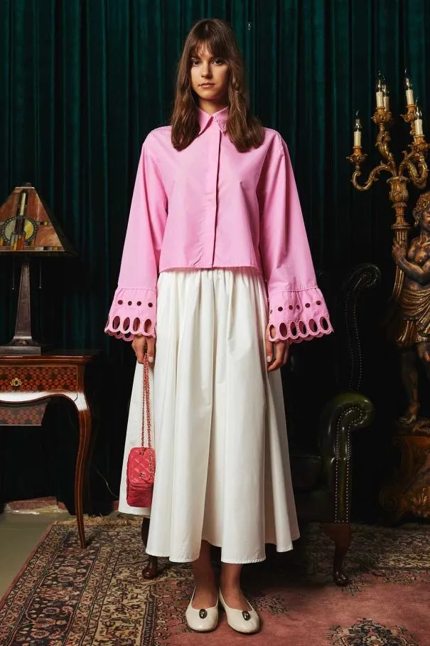 EMBROIDERED DETAILED SHIRT - PINK