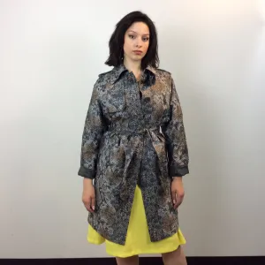 Escada Snake Print Designer Trench Coat S/M