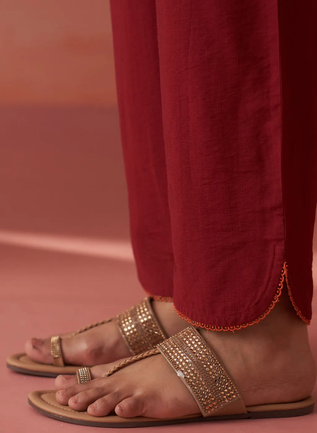 Faiza Maroon Embroidered Co-ord Set for Women