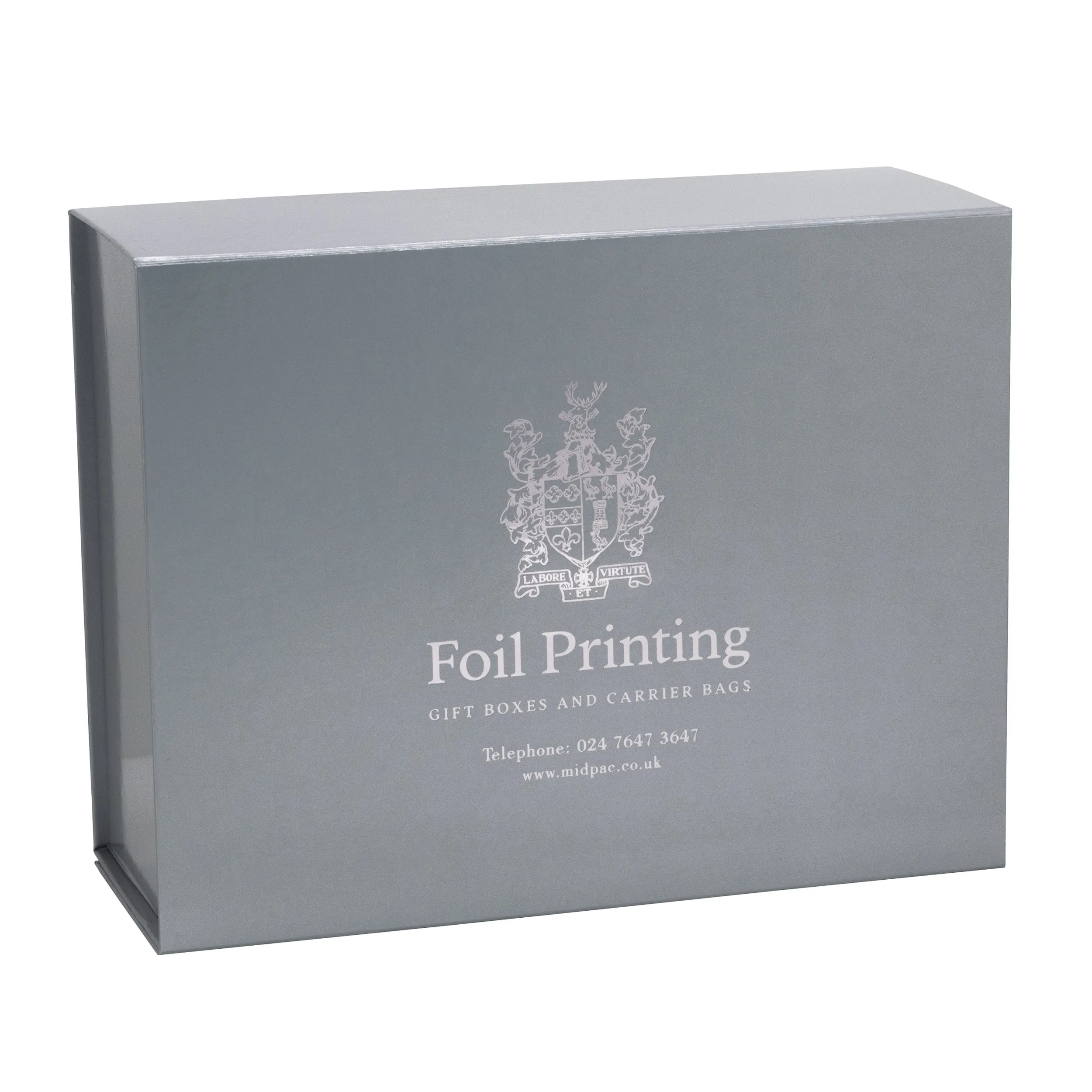 Gloss Silver Foil Printed Boxes 220x280x110mm