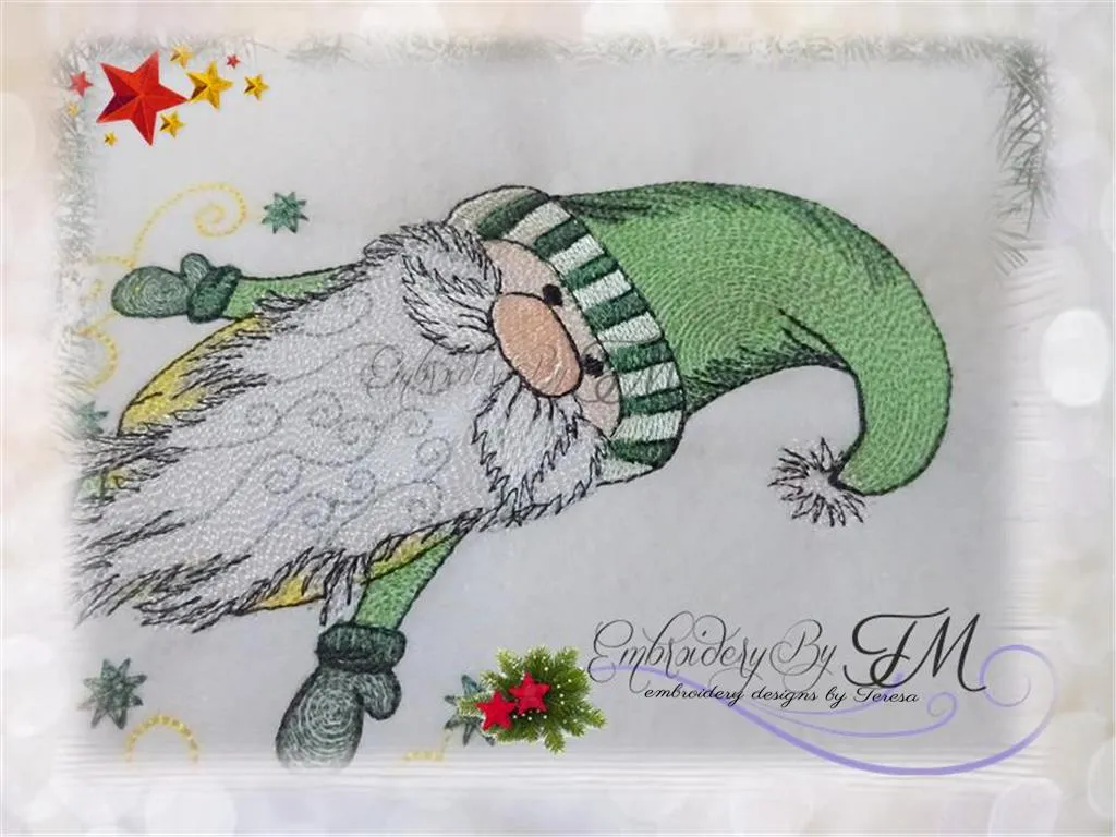 Gnome christmas No. 1 / embroidery design / two sizes