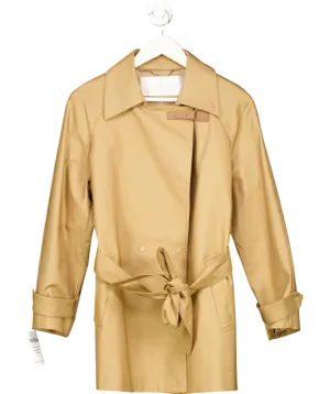 Goelia Beige Cropped Trench Coat With Belt UK M