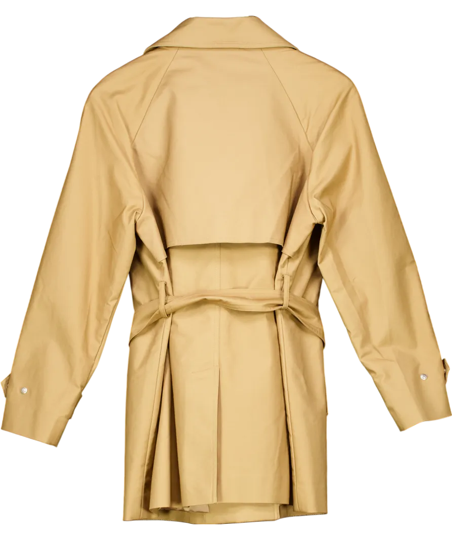 Goelia Beige Cropped Trench Coat With Belt UK M