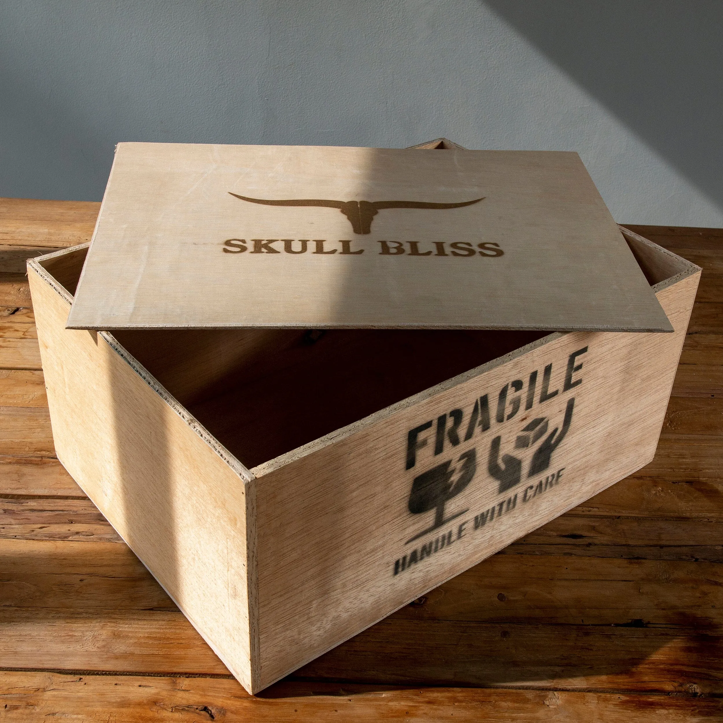 Hand Carved Buffalo Skull - Matte Black Boho