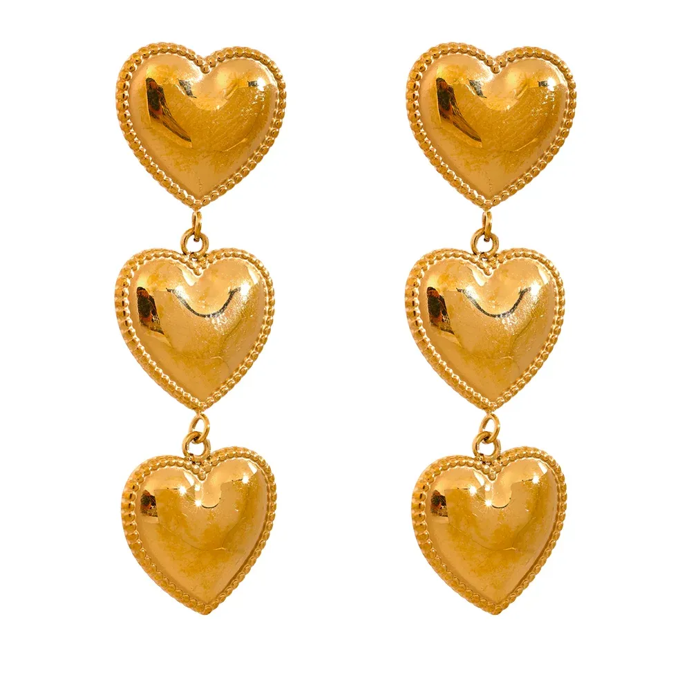 Heart Shaped Drop Dangle Earrings