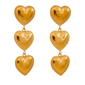 Heart Shaped Drop Dangle Earrings
