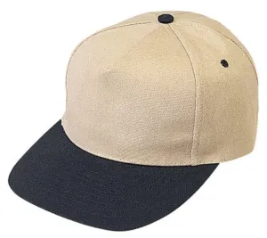 Heavy Brushed Cotton 5 Panel Low Crown Plain Two Tone Baseball Caps Hats