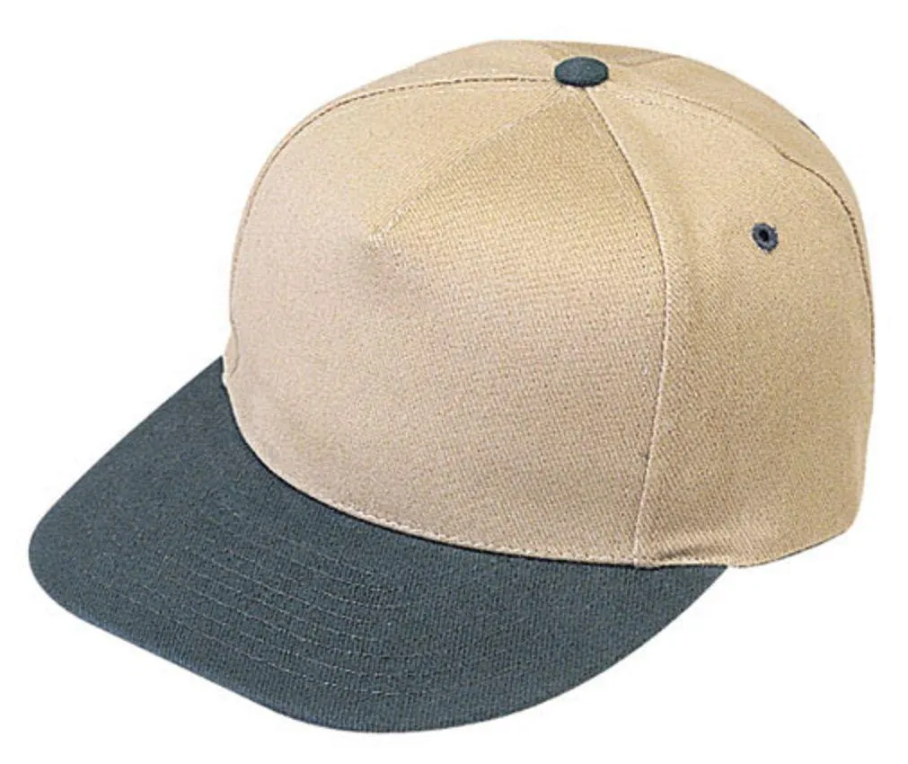 Heavy Brushed Cotton 5 Panel Low Crown Plain Two Tone Baseball Caps Hats