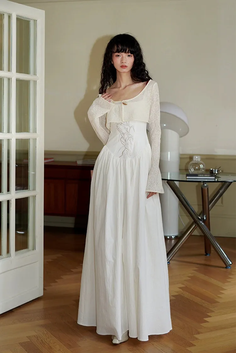 Ivory Embroidered Maxi Dress