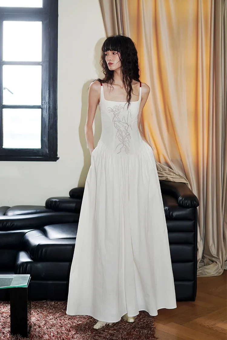 Ivory Embroidered Maxi Dress