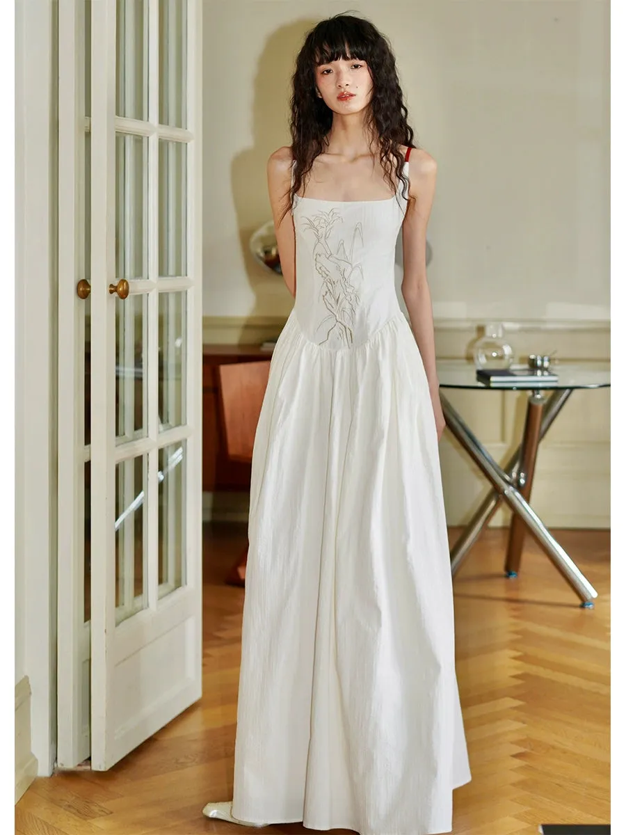 Ivory Embroidered Maxi Dress