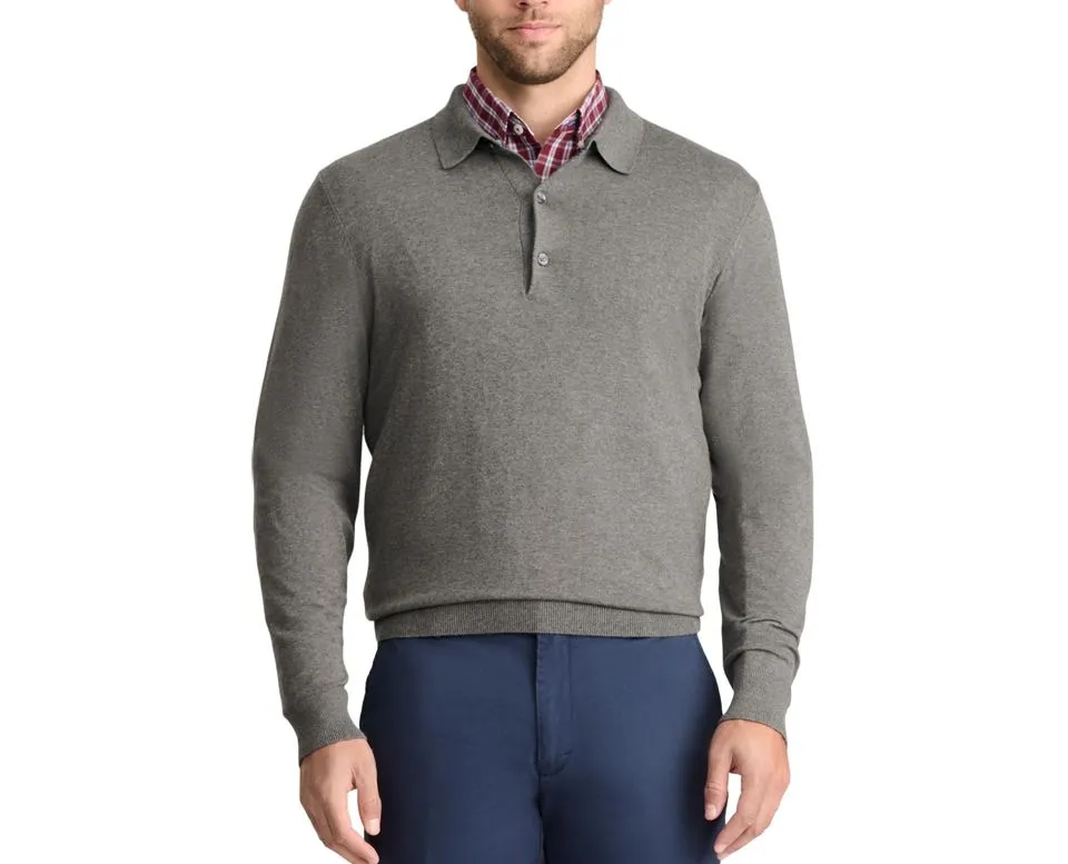 IZOD Mens Jersey Polo Long Sleeve Polo Sweater