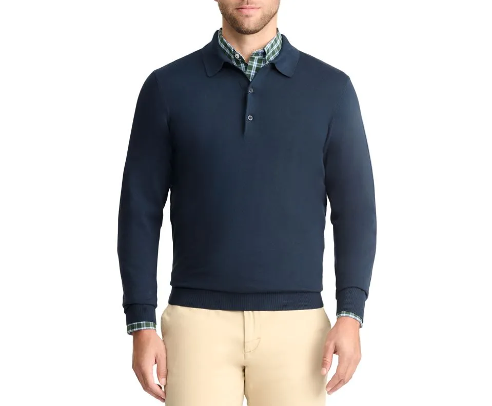 IZOD Mens Jersey Polo Long Sleeve Polo Sweater