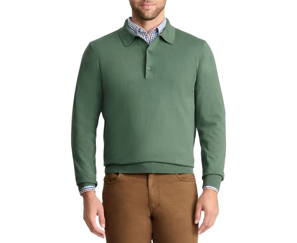 IZOD Mens Jersey Polo Long Sleeve Polo Sweater