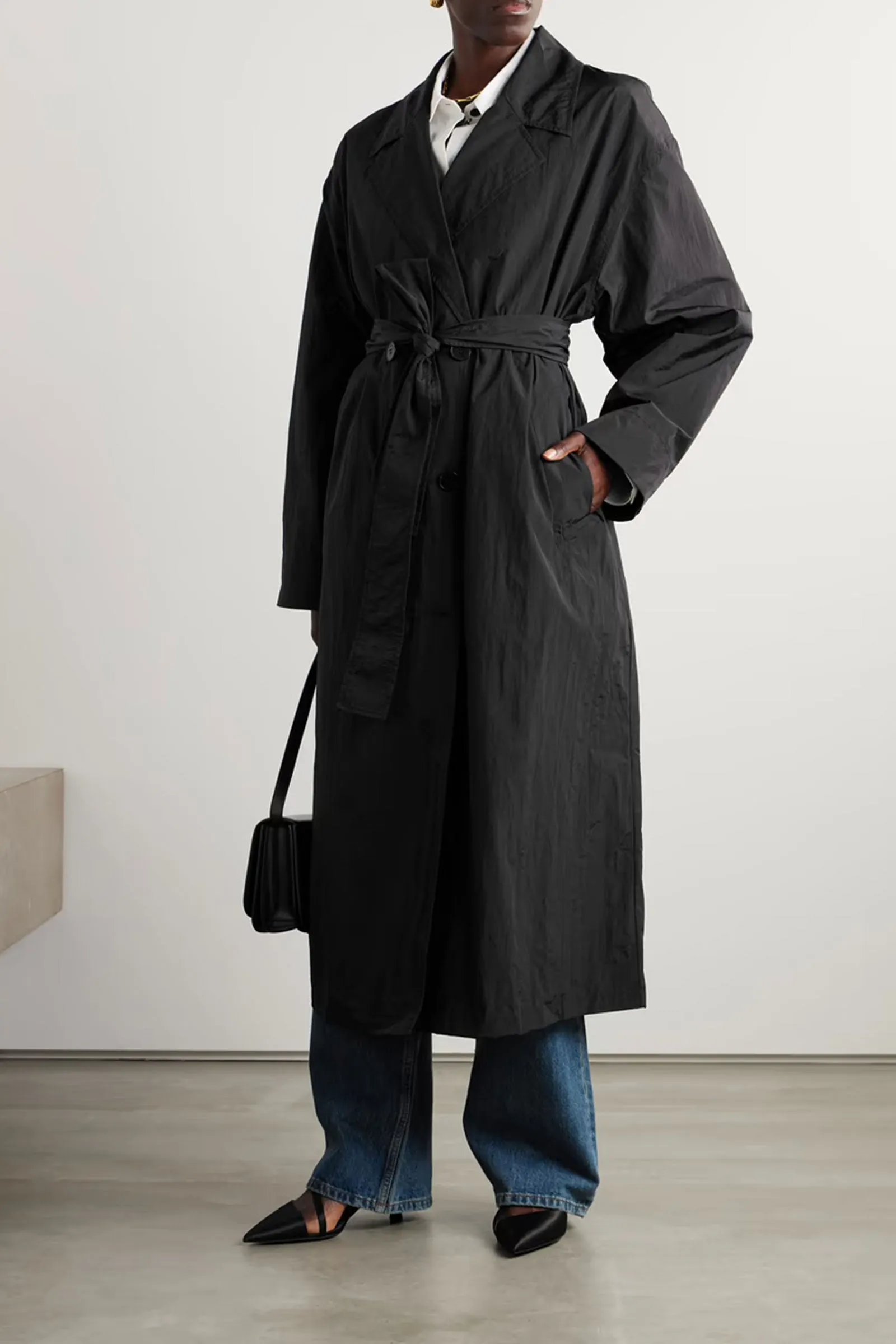 Jude Belted tech-shell Trench Coat