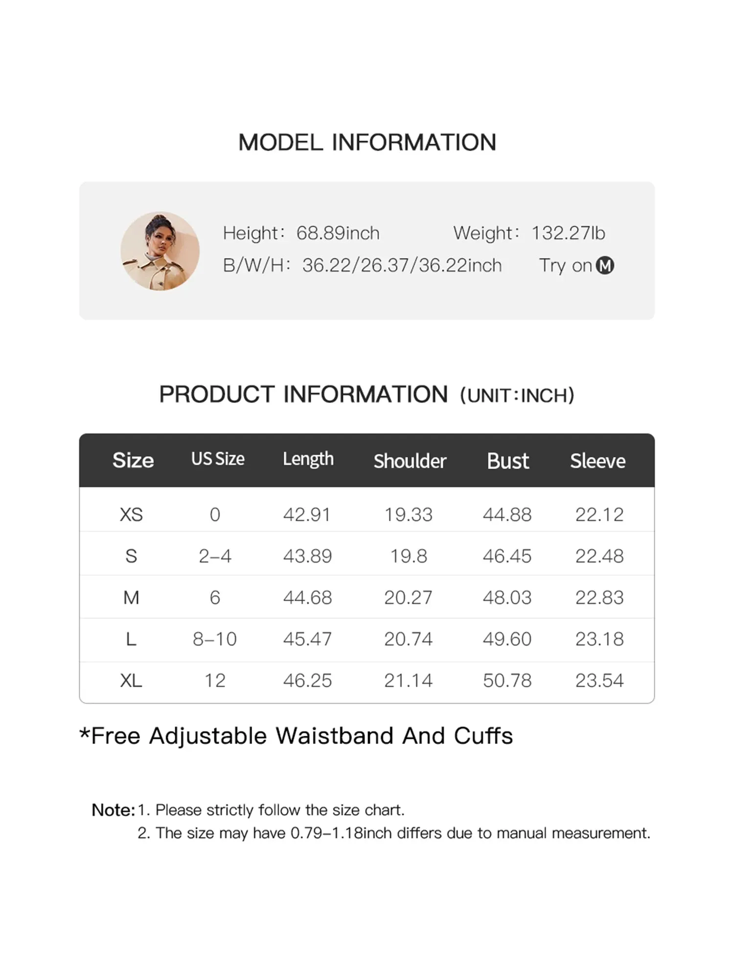 Khaki 3/4 Length Turn Down Full Sleeve Casual Women Trench Coats