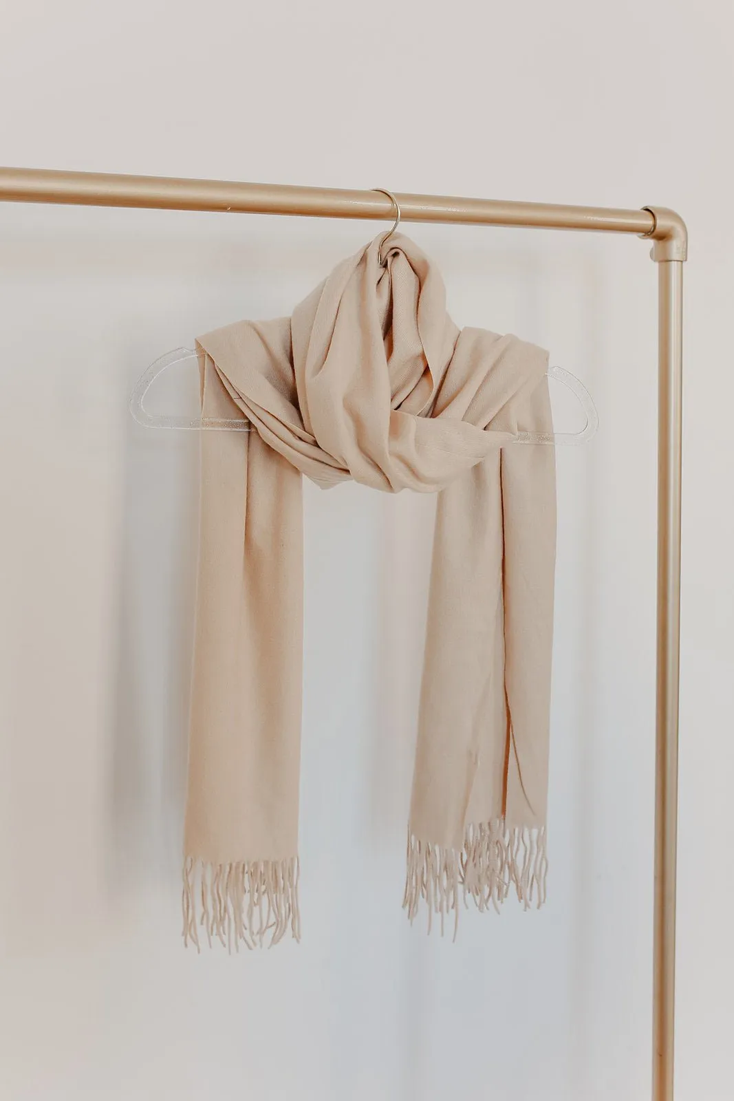Khaki Fringe Oblong Scarf - FINAL SALE