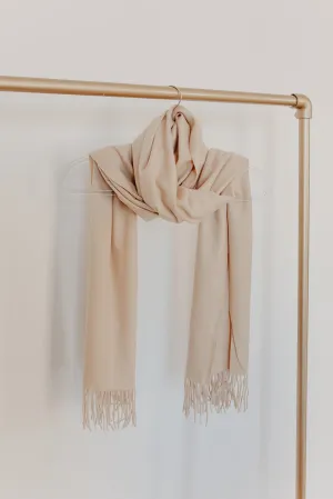 Khaki Fringe Oblong Scarf - FINAL SALE