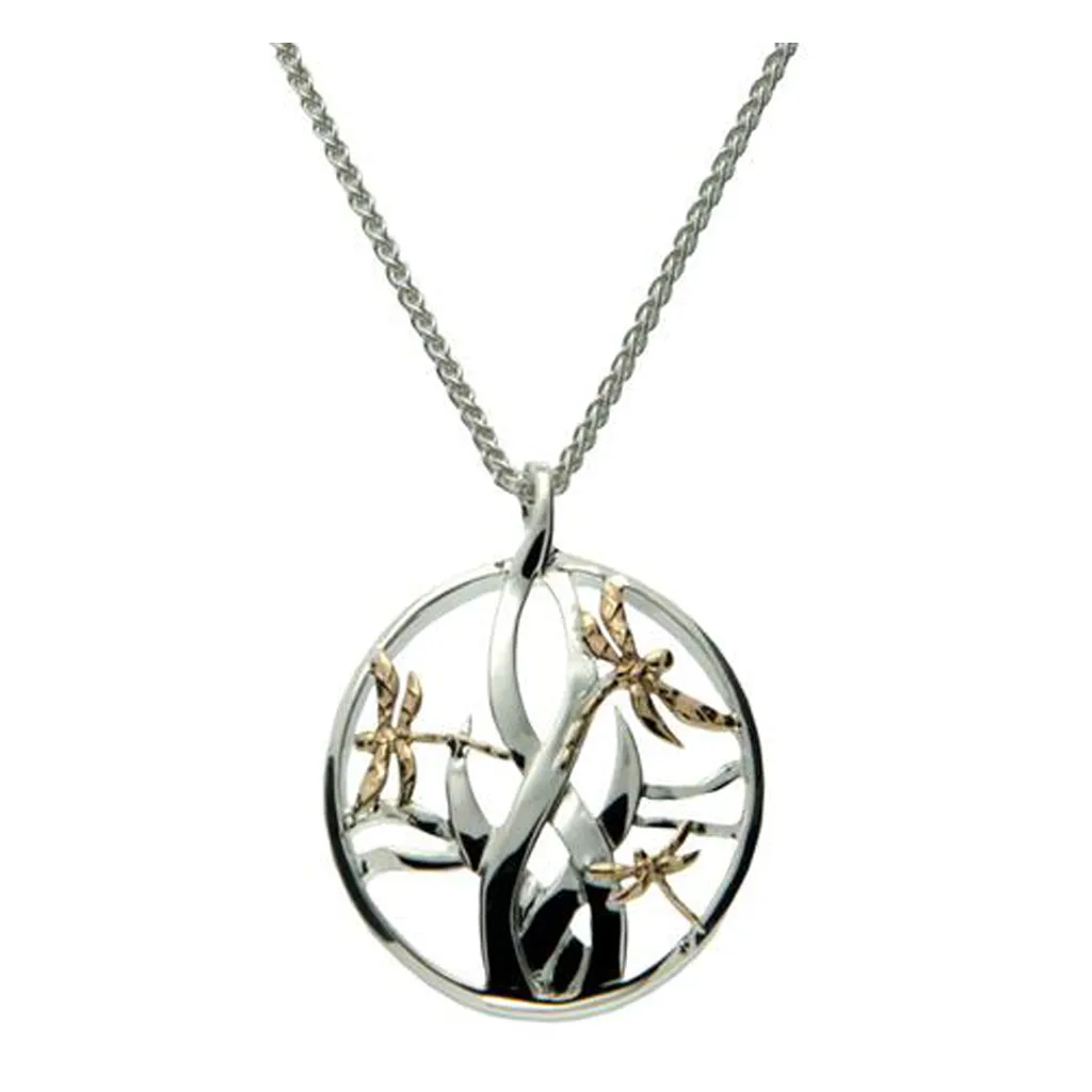 KJ PPX4802-S 10K SM DRAGONFLY NECKLACE