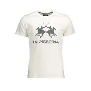 La Martina Elegant White Cotton Crew Neck Tee