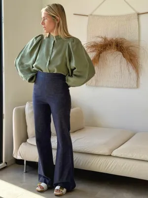 LOUISA Blouse linen khaki green