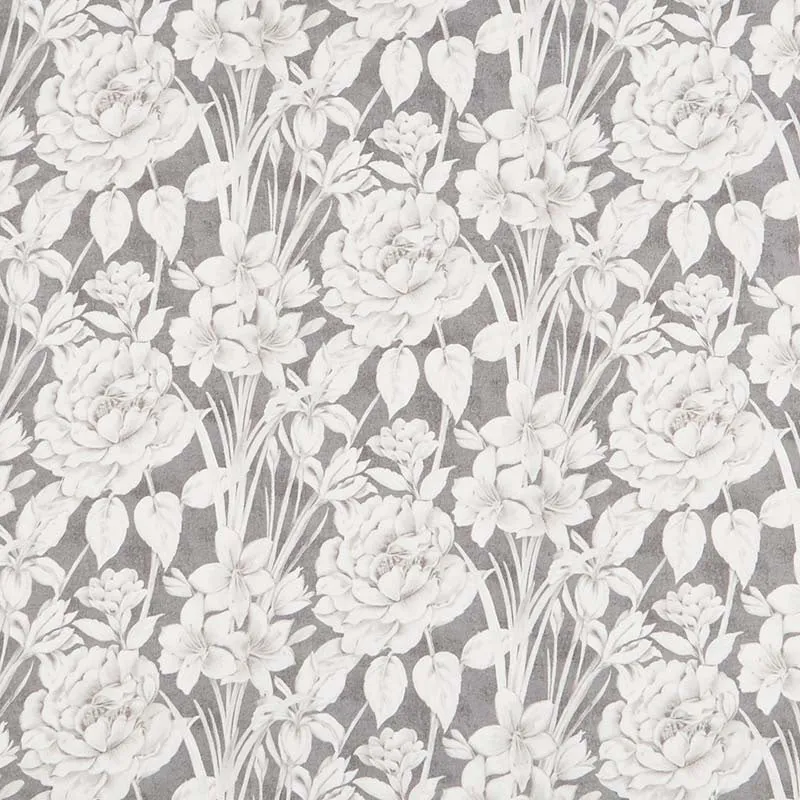 Marguerite - Large Floral Charcoal Yardage