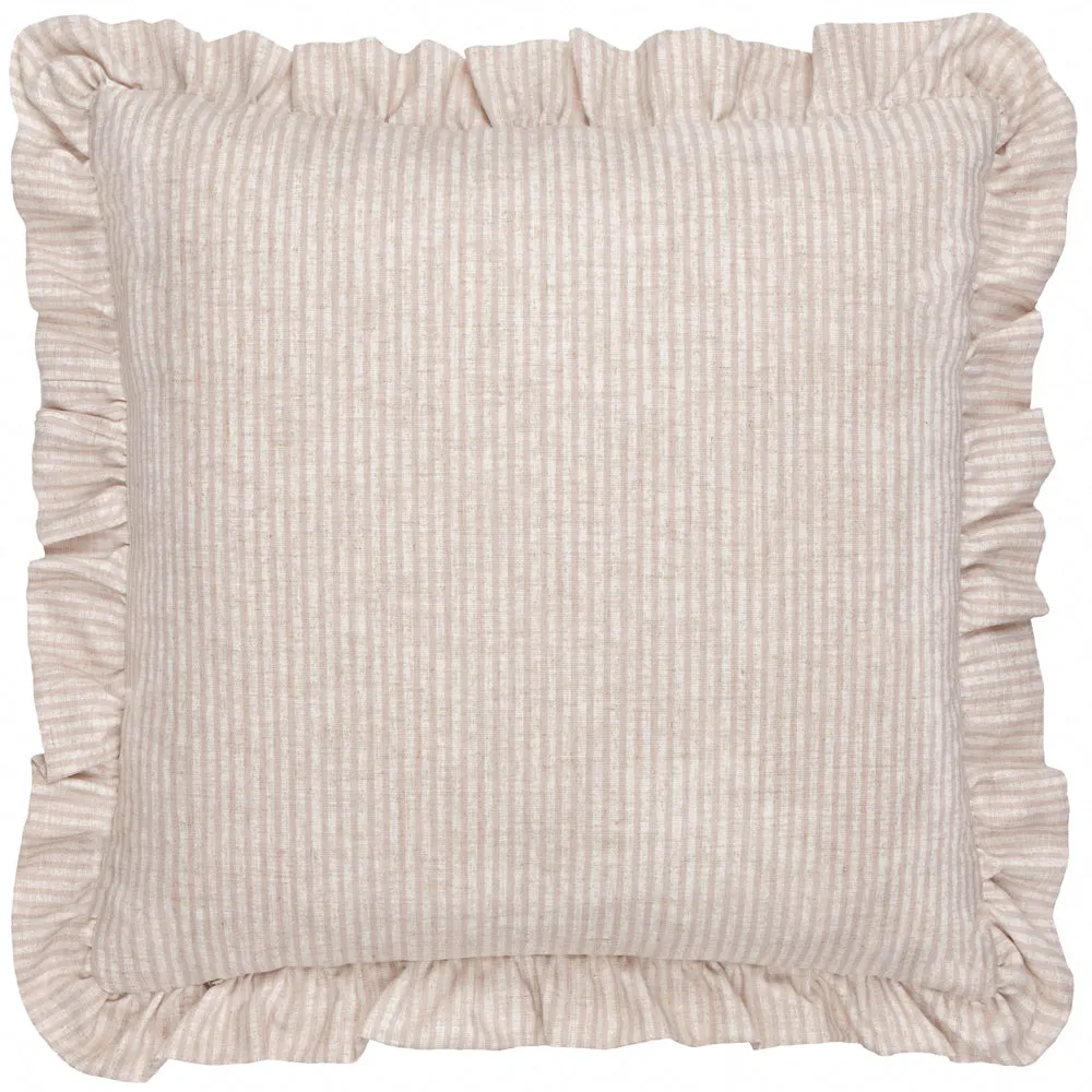 Martha Embroidered Ruffle Cushion Pink